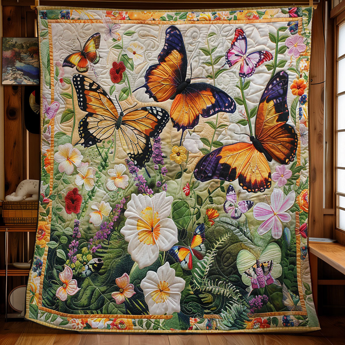 Flowers And Butterflies WM2108021CL Quilt