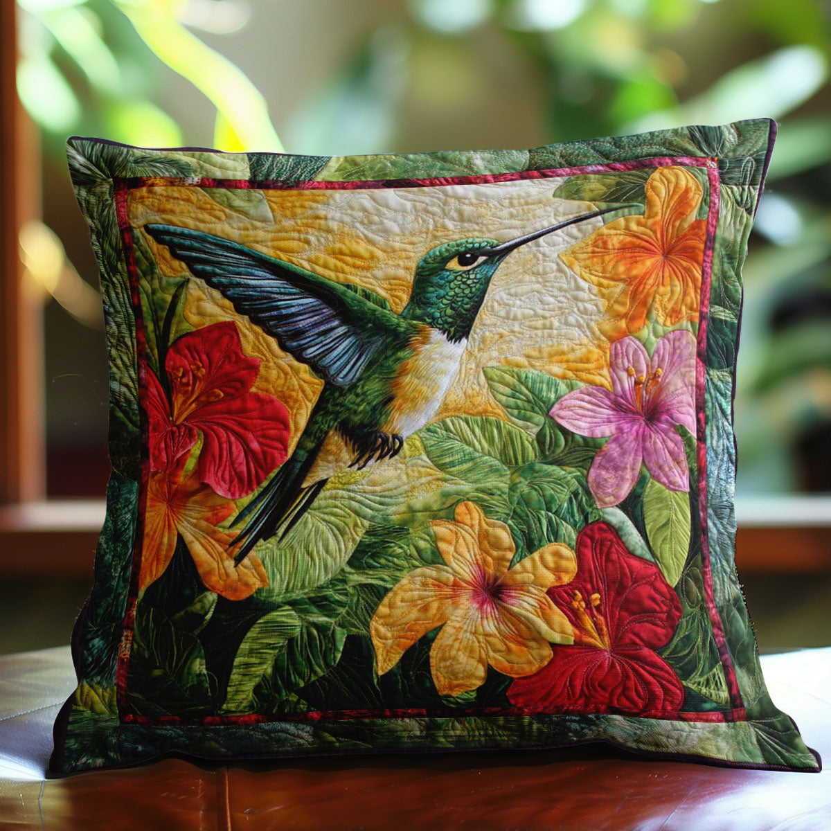 Flowers And Hummingbird WN0208076CL Quilt Pillow Case