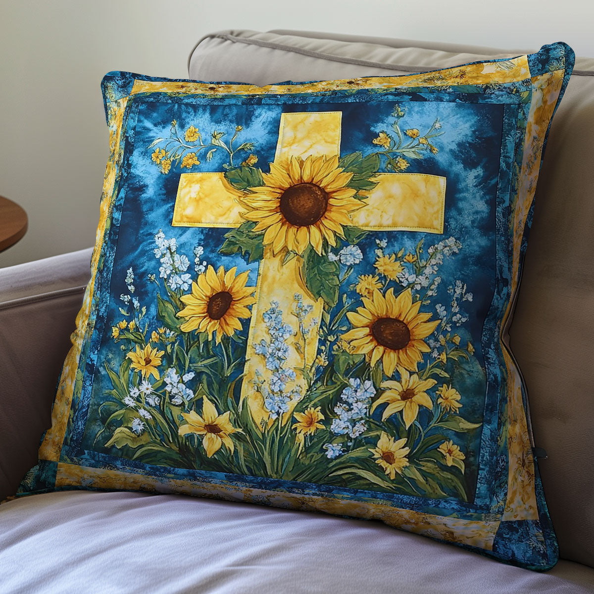 Flowers Cross WM0508109CL Quilt Pillow Case