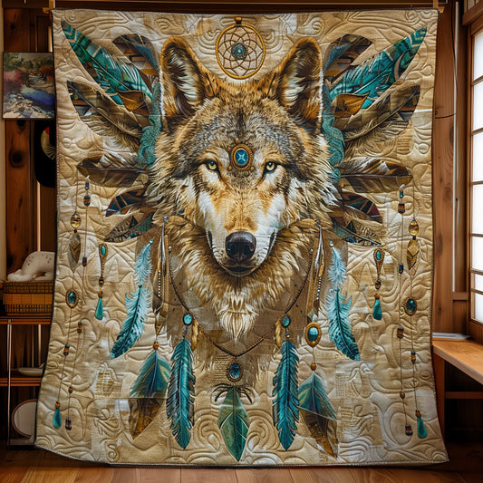 Flying Feathers Wolf WM0509011CL Quilt
