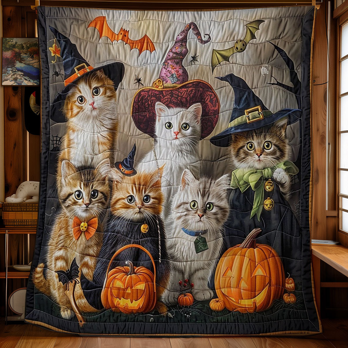 Fondly Cat Halloween WM2308049CL Quilt