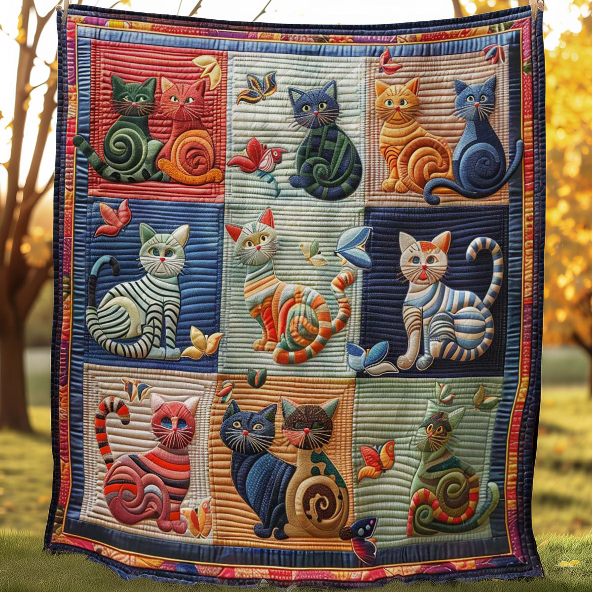 Funny Feline Snuggle WN0908062CL Quilt