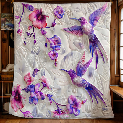 Garish Pink-Purple Hummingbirds Love WM0509015CL Quilt