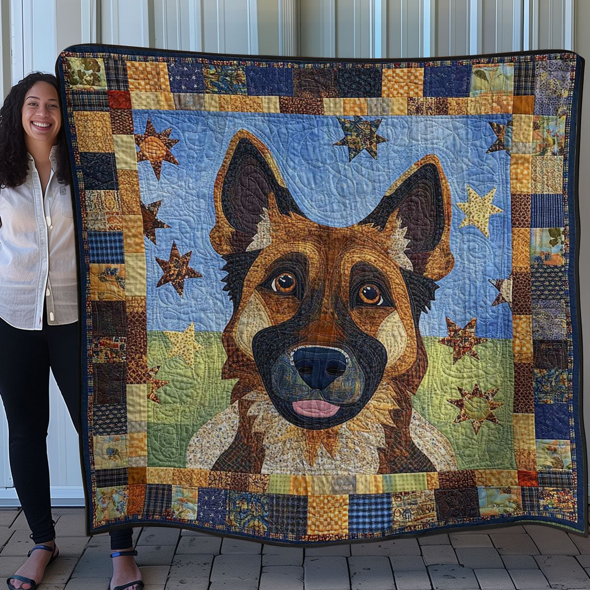 German Shepherds Cute WN0608020CL Quilt