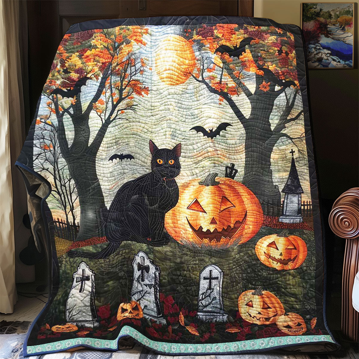 Ghostly Cat WN1609063CL Quilt