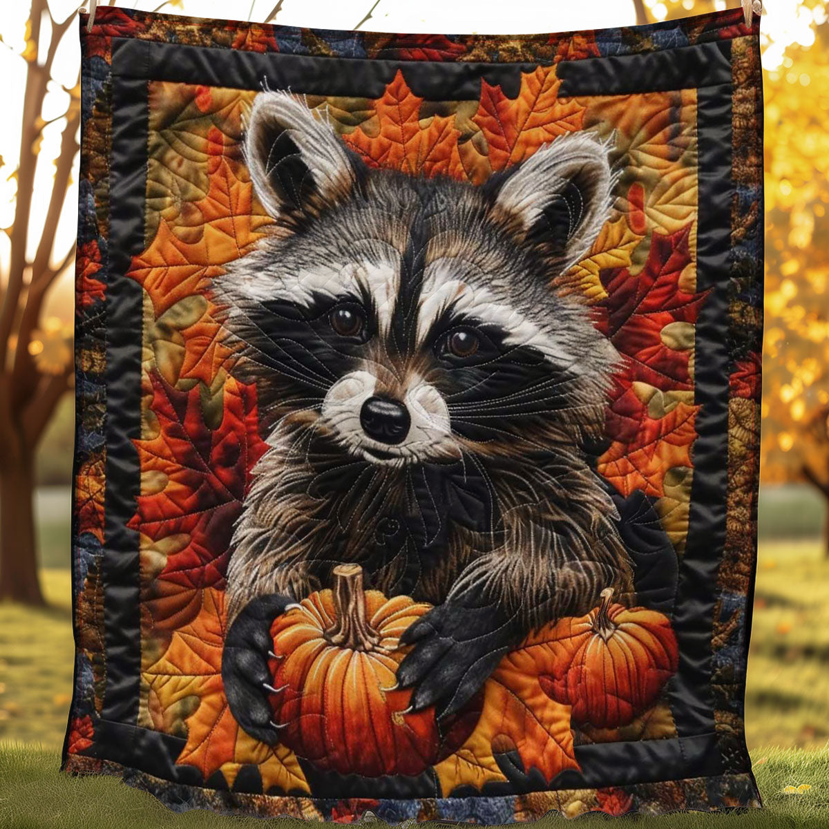 Ghostly Halloween Raccoon WN1508066CL Quilt