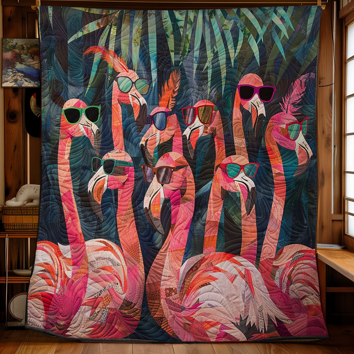 Glasses Flamingos WM2008011CL Quilt