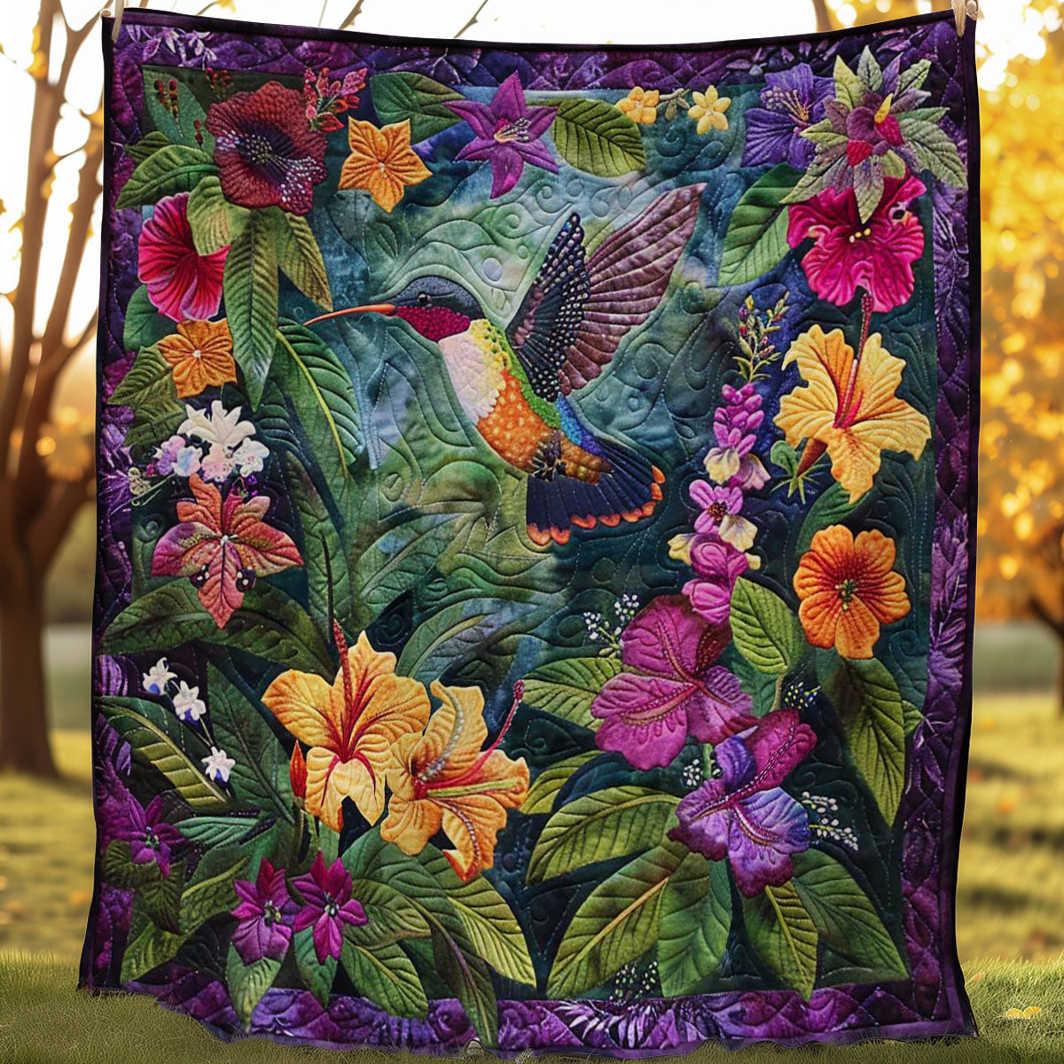 Glimmering Hummingbird WN0908132CL Quilt