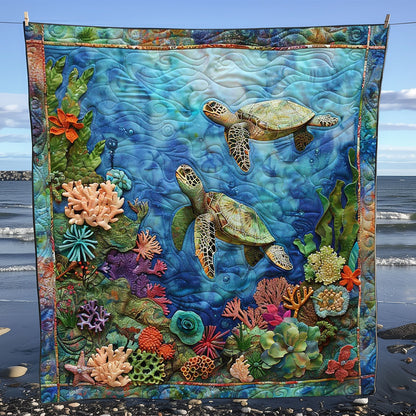 Glowing Turtle Reef Throw WN1008025CL Quilt