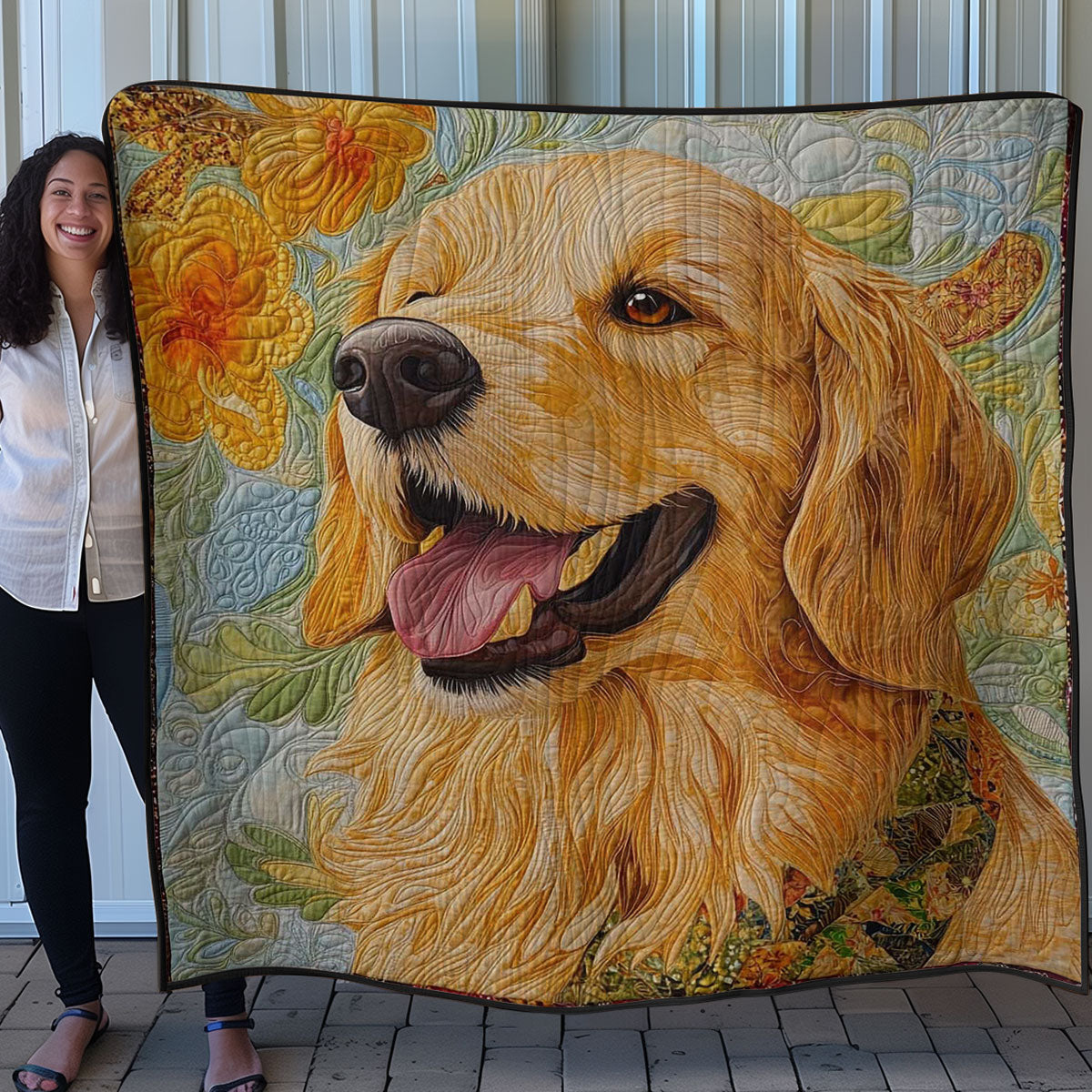 Golden Retriever Love WN0308030CL Quilt