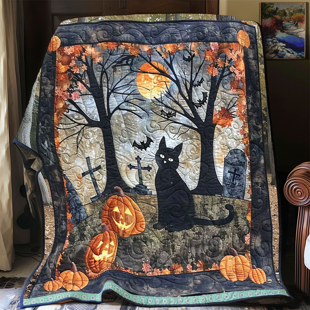 Graveyard Cat WN1609061CL Quilt