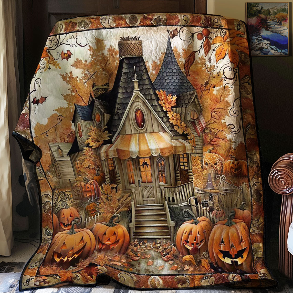 Halloween Pumpkin Palace WN1908067CL Quilt