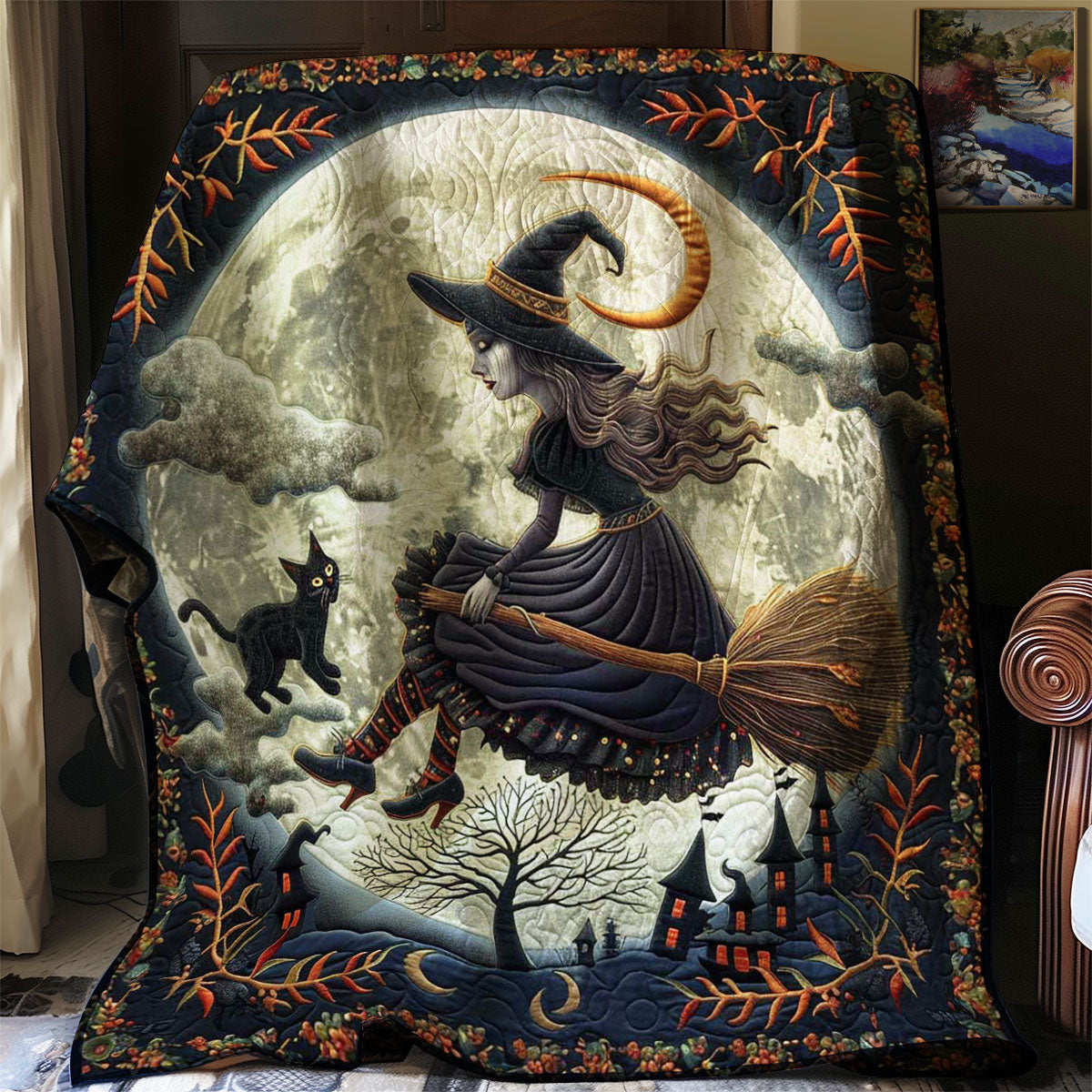 Halloween Witch's Moon WN1908081CL Quilt