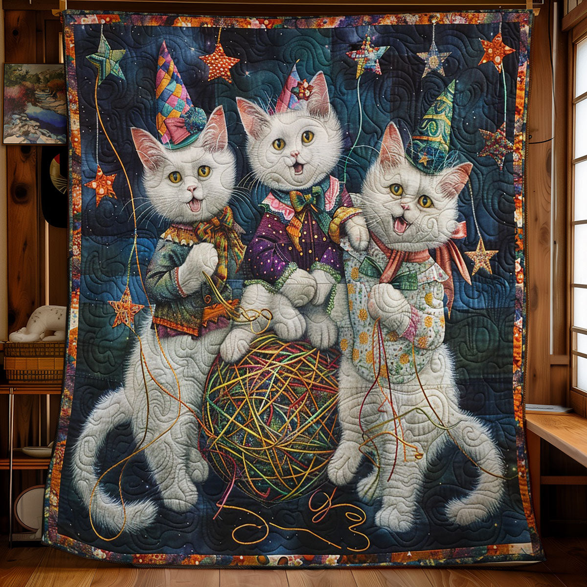 Happy Cat Party WM1608009CL Quilt