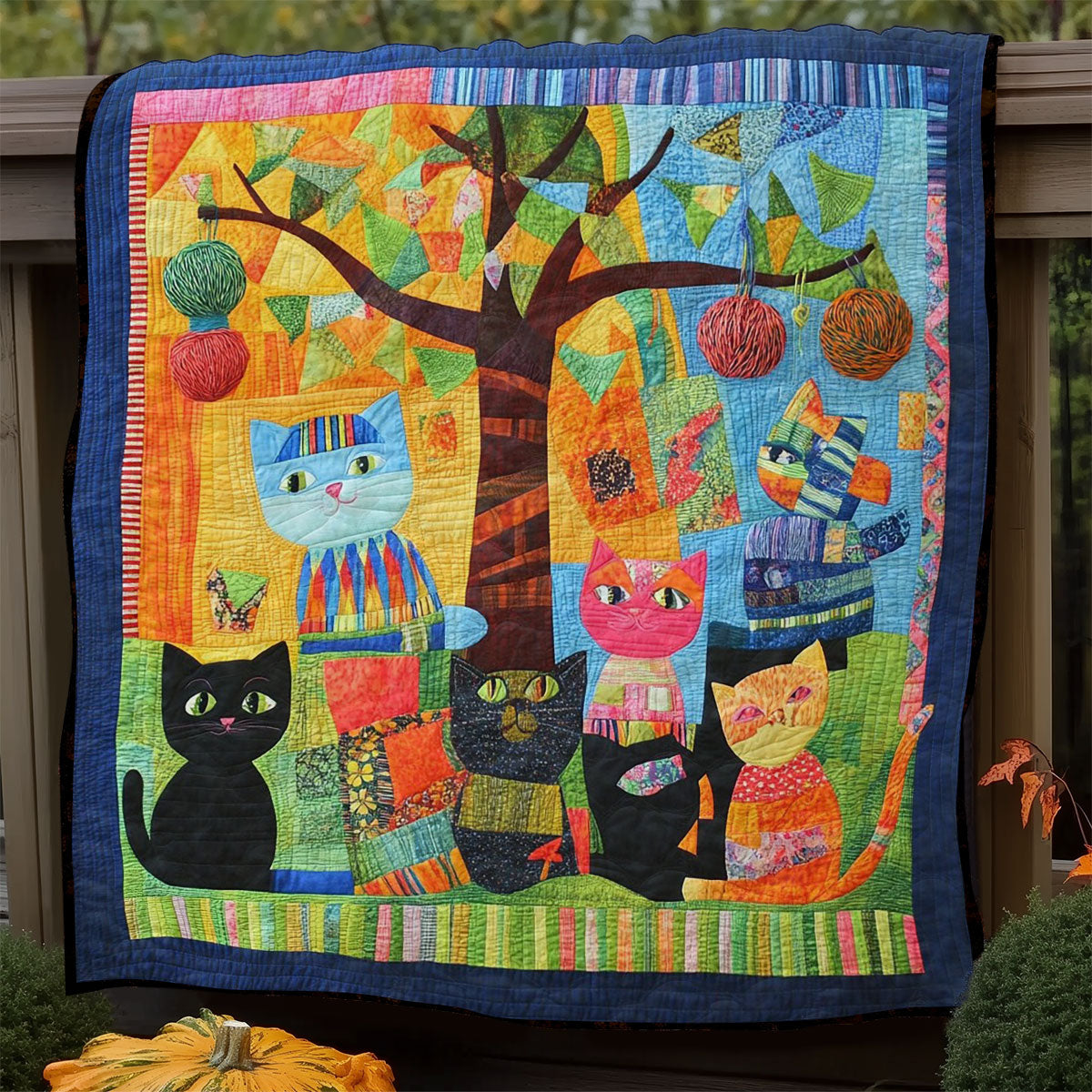 Happy Morning Cats WM0608015CL Quilt