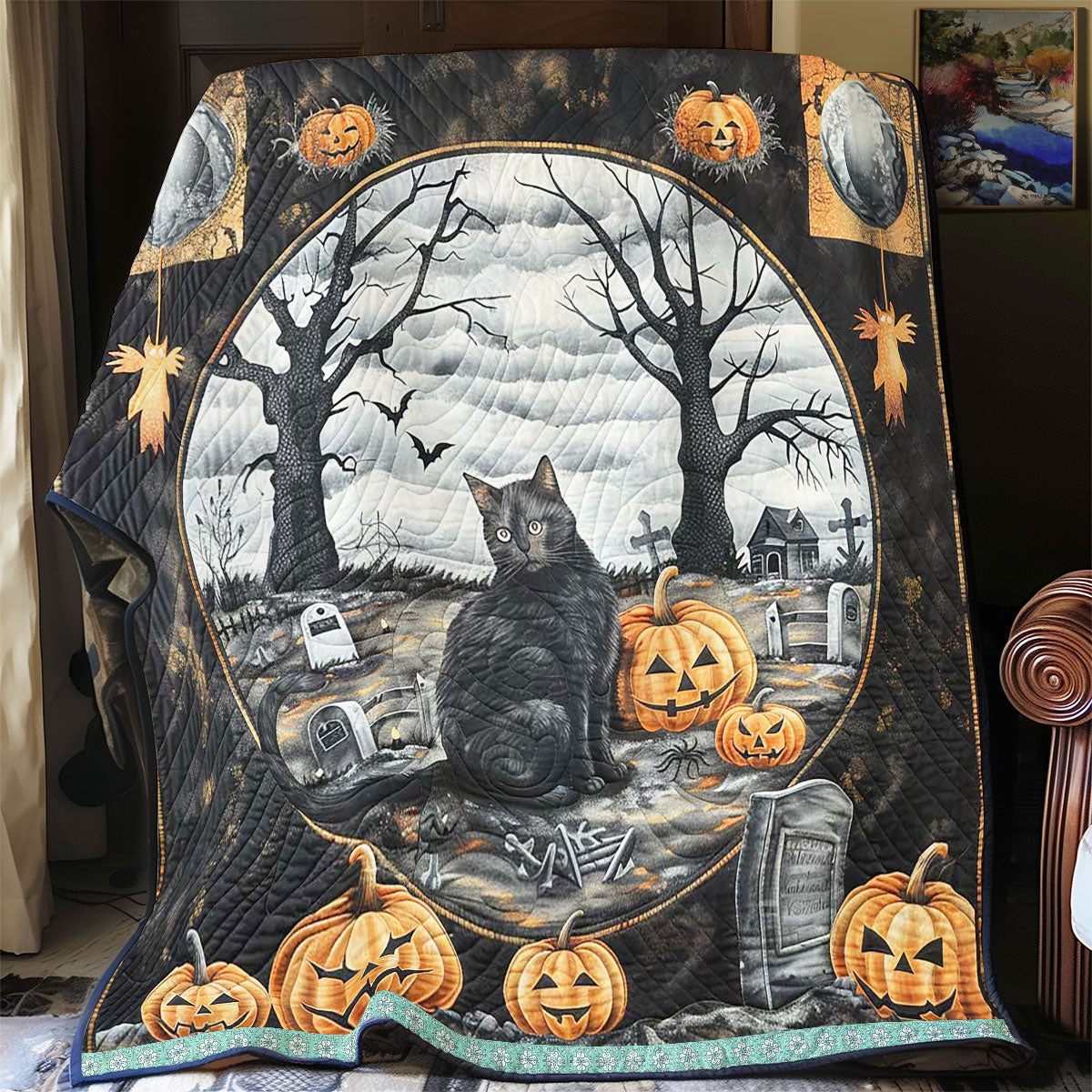 Haunted Cat WN1609060CL Quilt