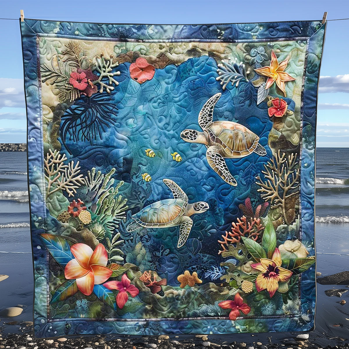 Hidden Turtle Reef WN1008022CL Quilt