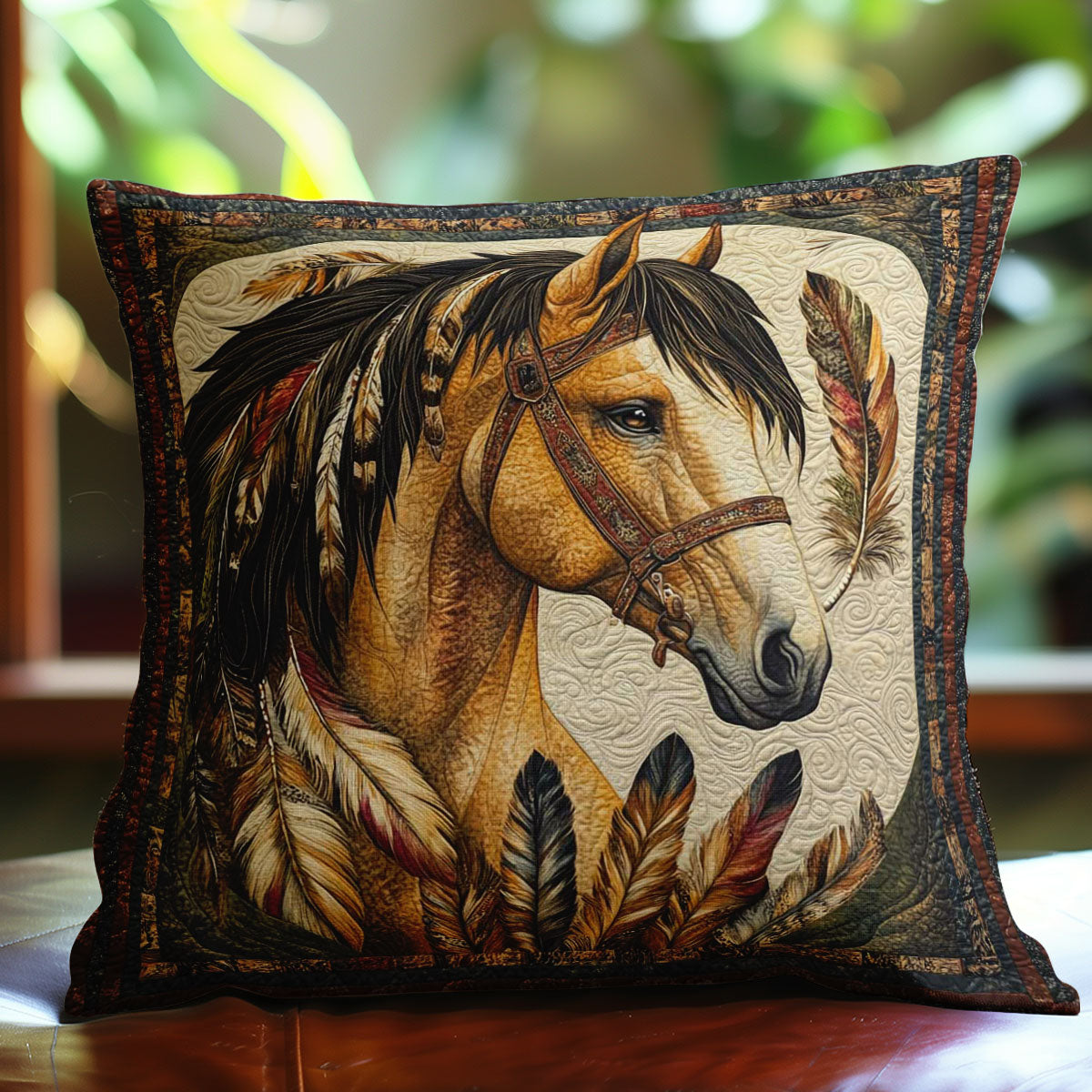 Horse And Feathers WN0108020CL Quilt Pillow Case