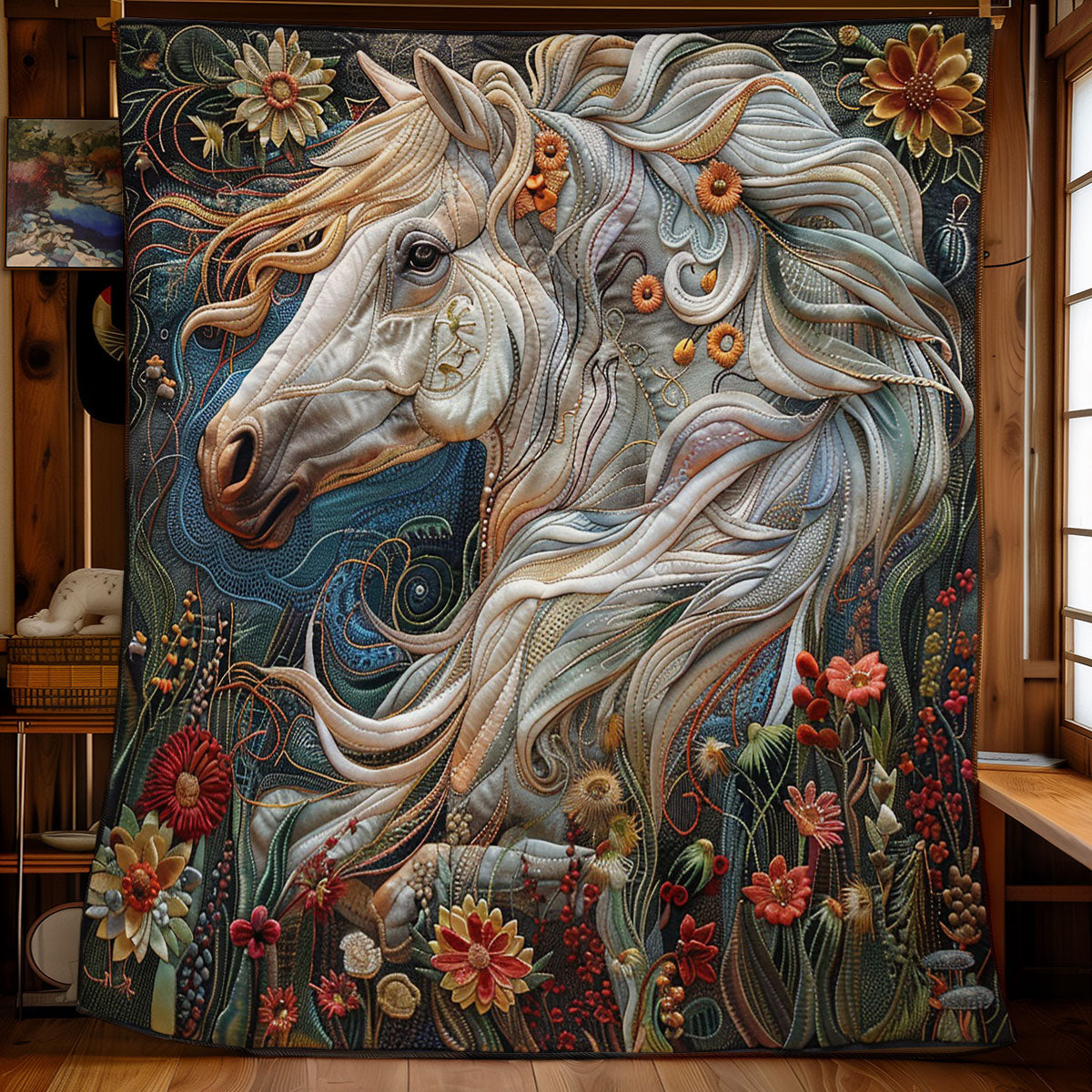 Horse Flowing Mane WM3008034CL Quilt