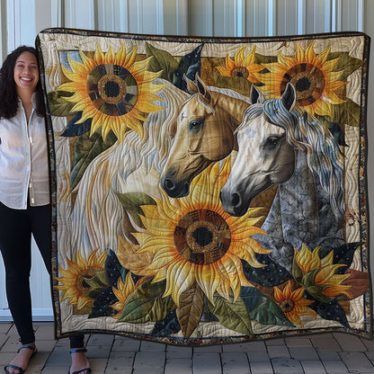 Horses And Sunflowers WN2607035CL Quilt