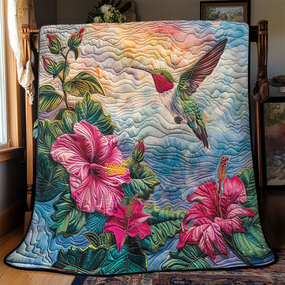 Hummingbird And Flower SR2008002CL Quilt