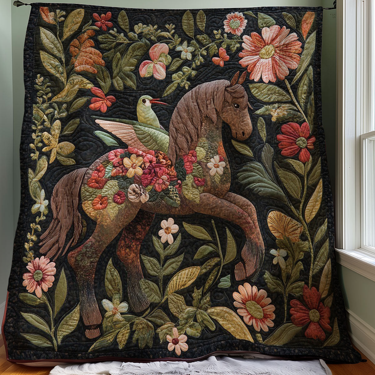 Hummingbird And Horse WM0308043CL Quilt