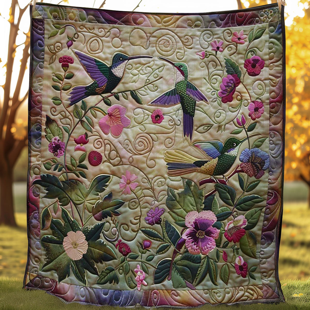 Hummingbird Flutter WN1408098CL Quilt