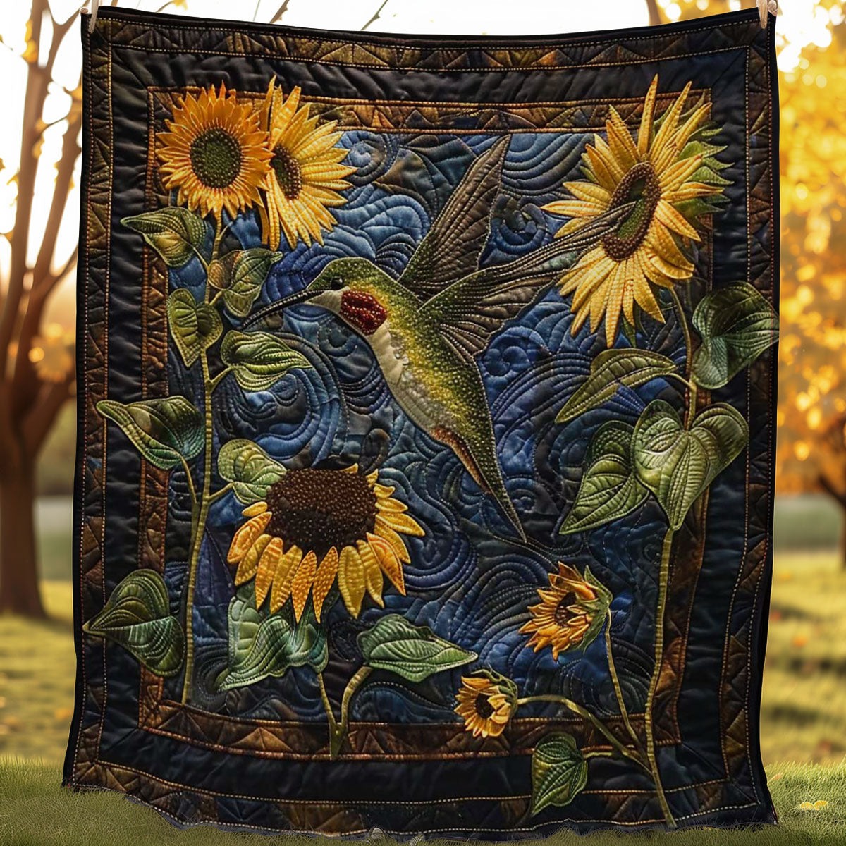 Hummingbird Golden Bloom WN1908010CL Quilt