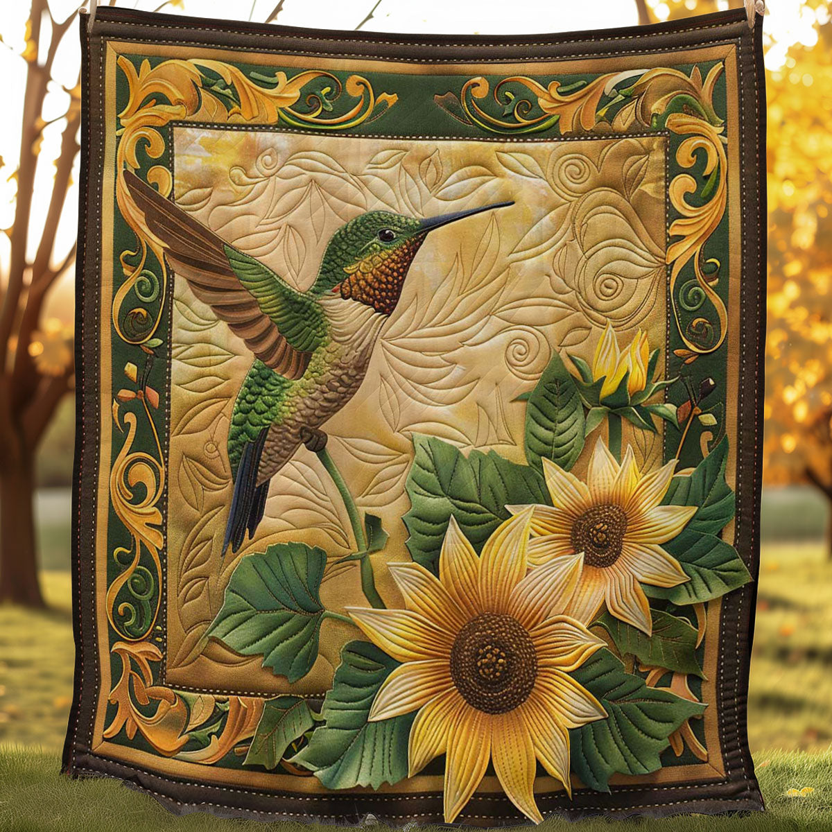 Hummingbird Golden Glow WN1908015CL Quilt