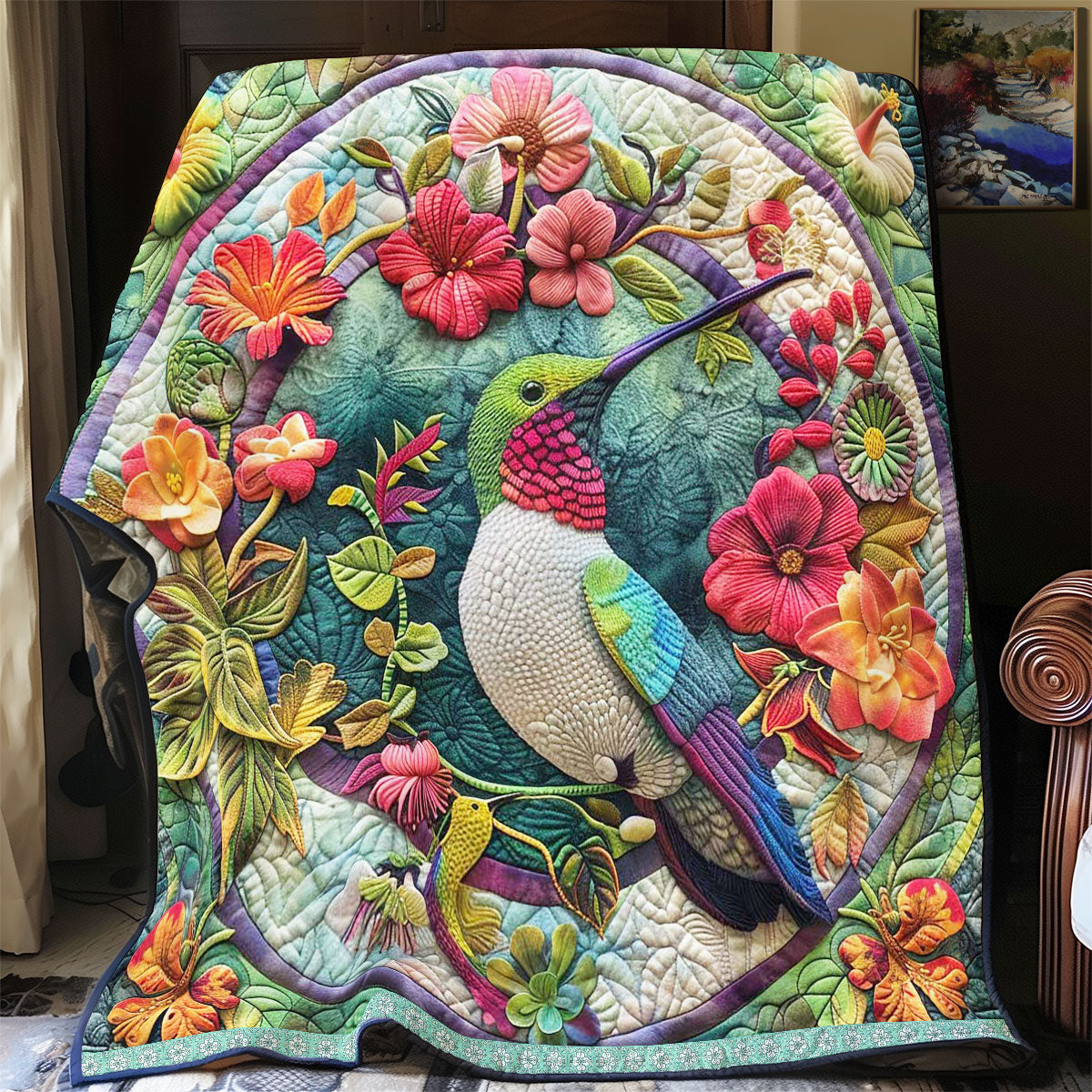 Hummingbird In The Circle Of Life WN1609033CL Quilt