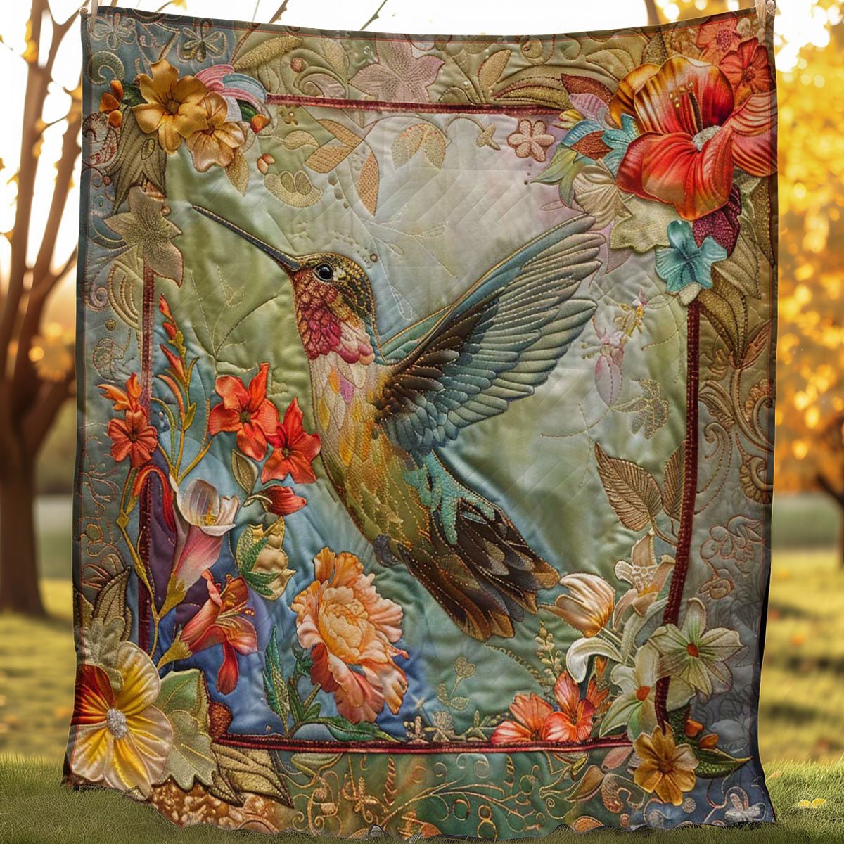 Hummingbird Petals WN1908022CL Quilt