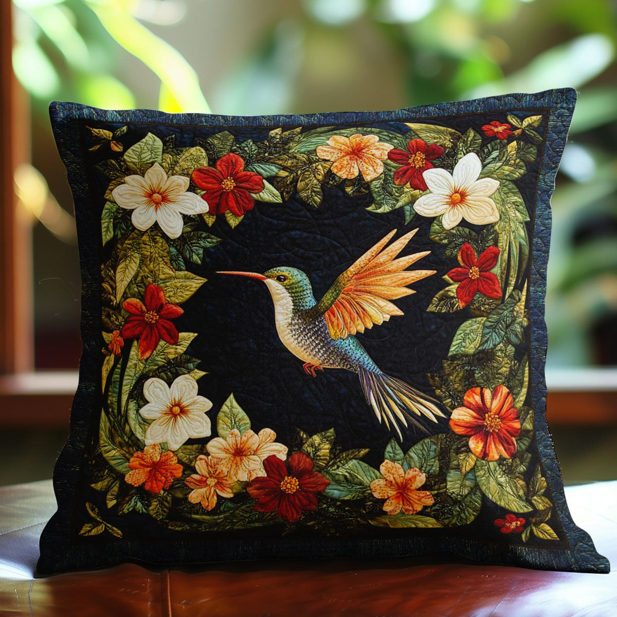 Hummingbird & Flowers WN0208080CL Quilt Pillow Case