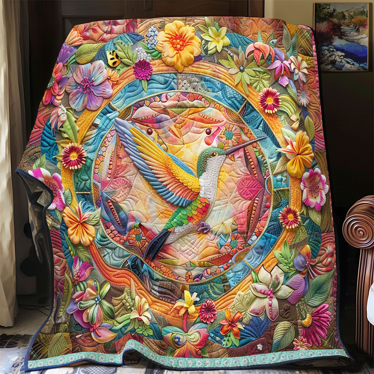 Hummingbird’s Sacred Mandala WN1609041CL Quilt