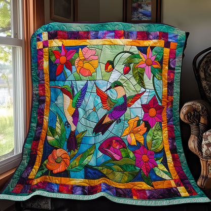 Hummingbirds And Floral Stain WN0509057CL Quilt