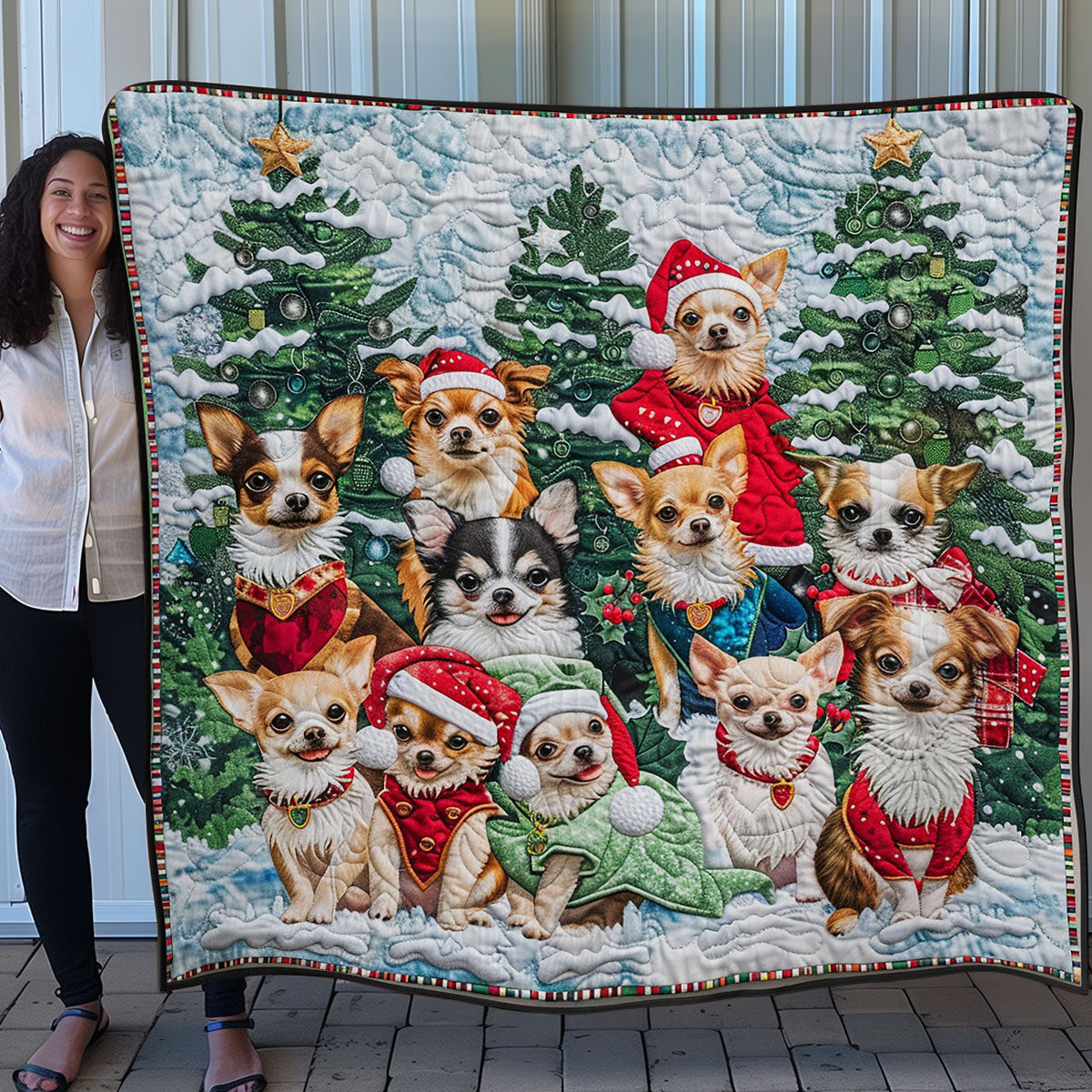 Jolly Chihuahua Friends SR1608047CL Quilt