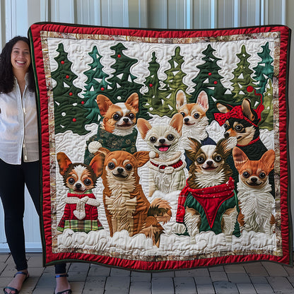 Joyful Chihuahua Family SR1608050CL Quilt