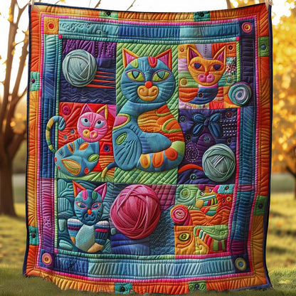 Kitty and Yarn Funny WN0908046CL Quilt