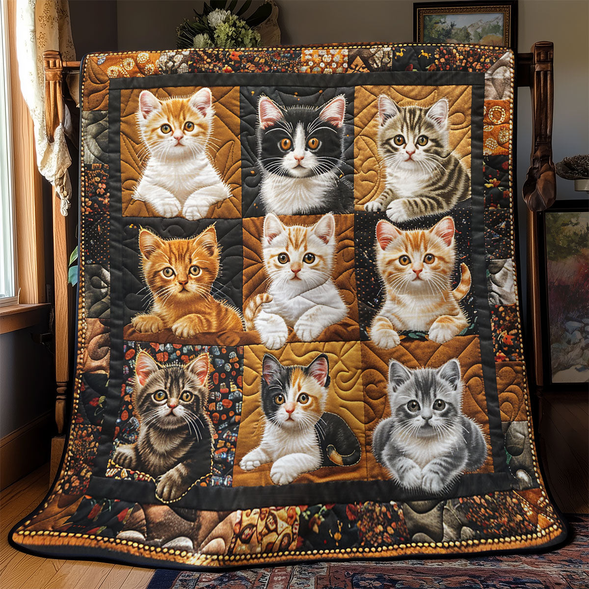 Loveable Puppy Cat SR2608036CL Quilt