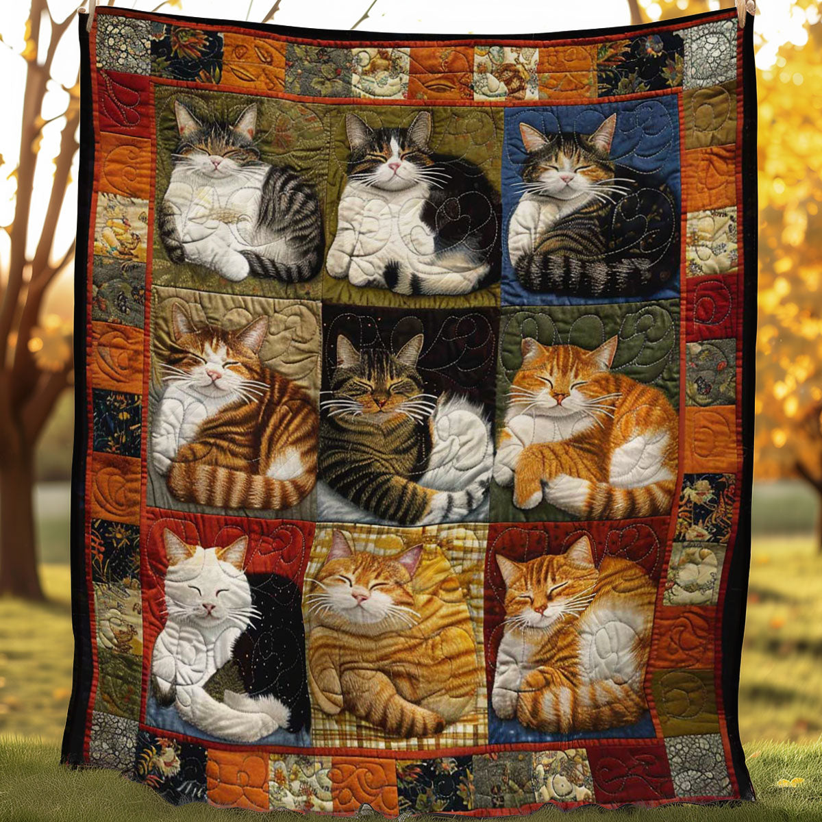 Lush Slumbers Cats WN1508090CL Quilt