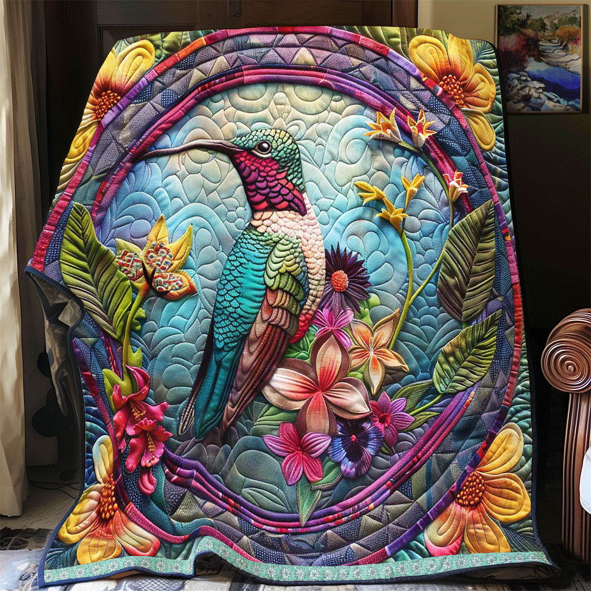 Mandala Of Hummingbird’s Harmony WN1609043CL Quilt