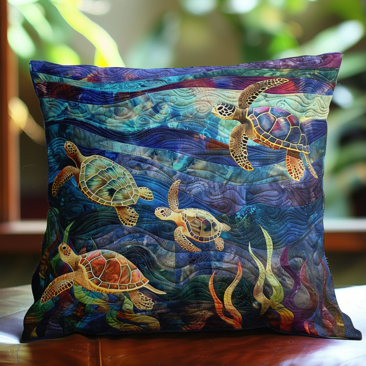 Marine Turtle WN2607056CL Quilt Pillow Case