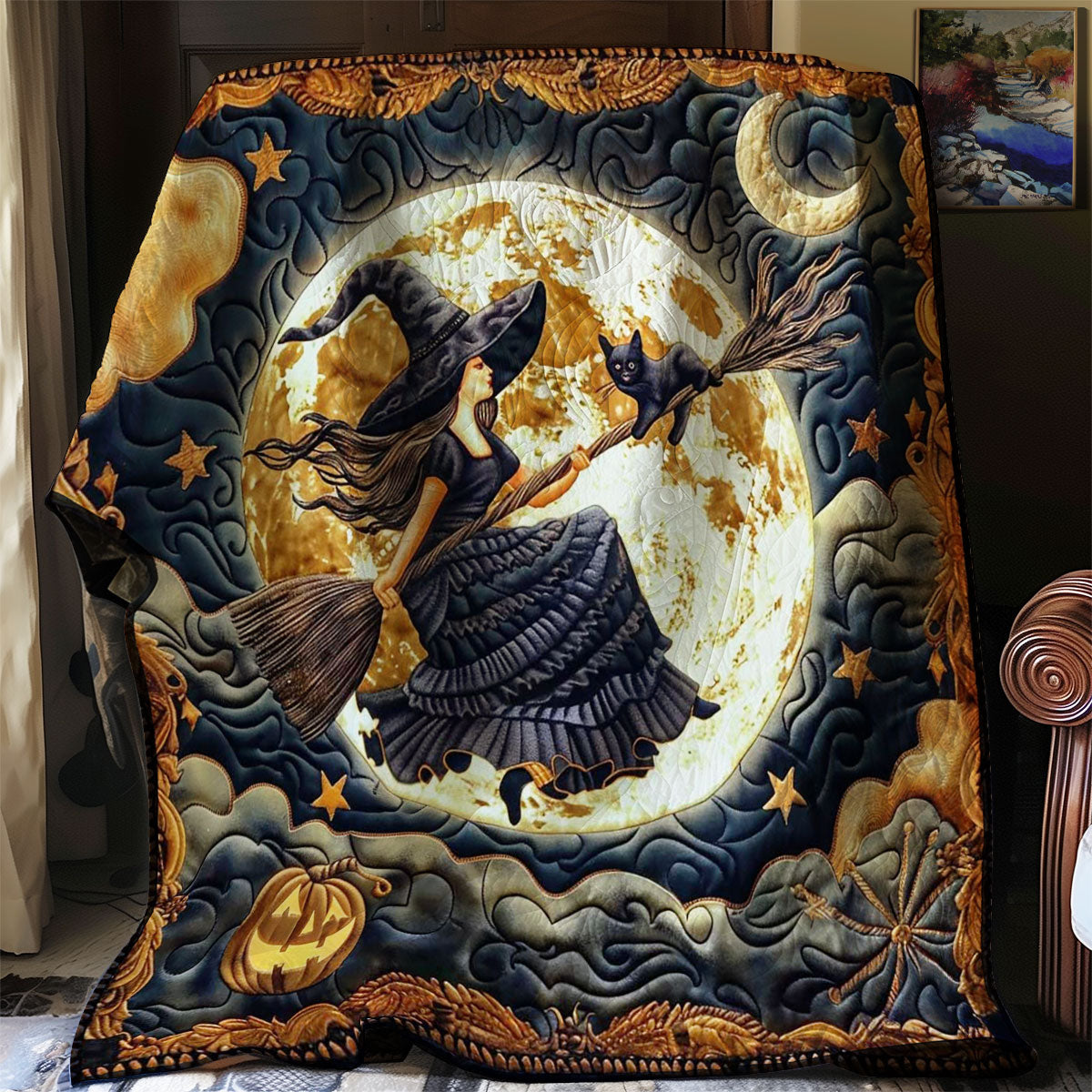 Moonlit Halloween Soar WN190887CL Quilt