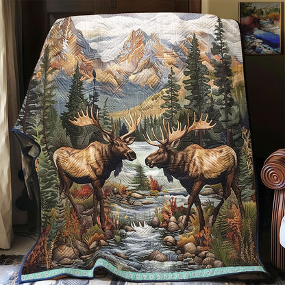 Moose In The Quiet Forest WN1709003CL Quilt