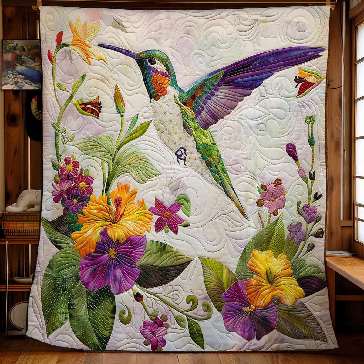 Morning Hummingbird Harmony WM1608013CL Quilt
