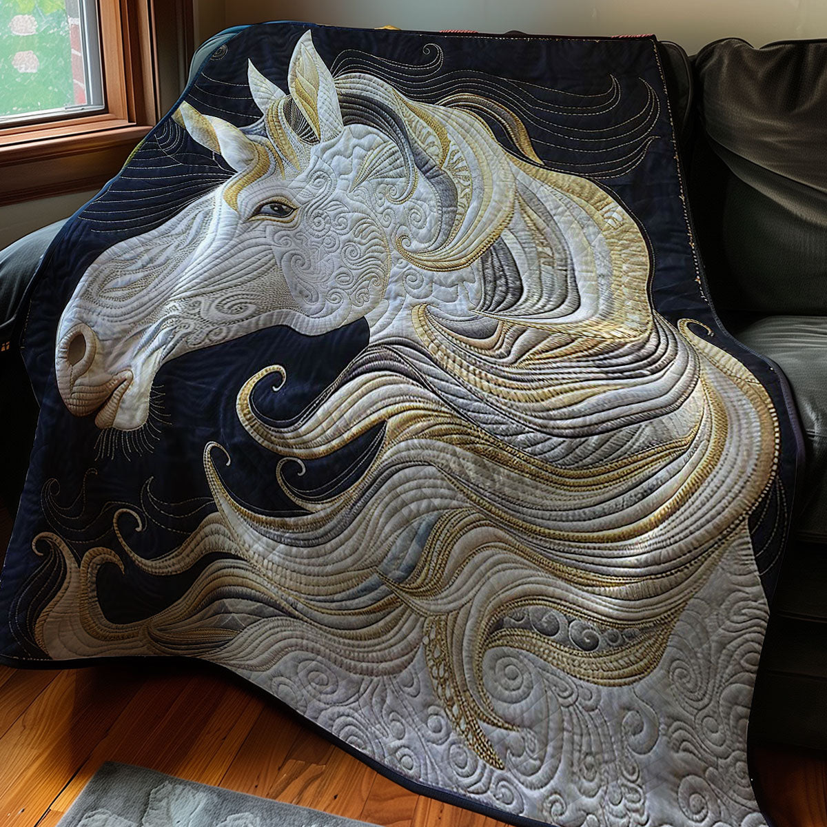 Navy Unicorn WM2907001CL Quilt