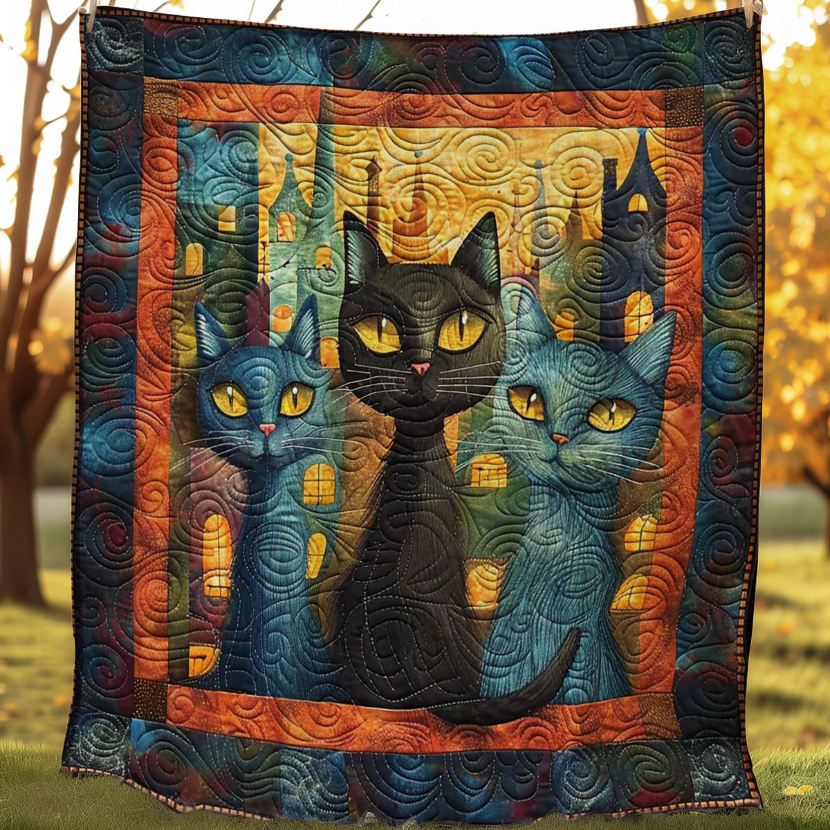 Noir Feline Throw WN1008068CL Quilt