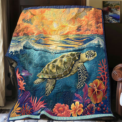 Ocean Turtle Flower WN1709054CL Quilt