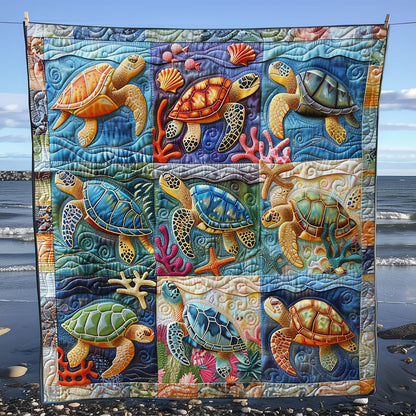 Pastel Turtles WM2408018CL Quilt