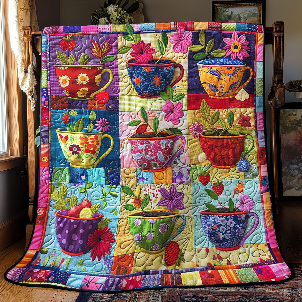 Patchwork Teapot SR2608016CL Quilt