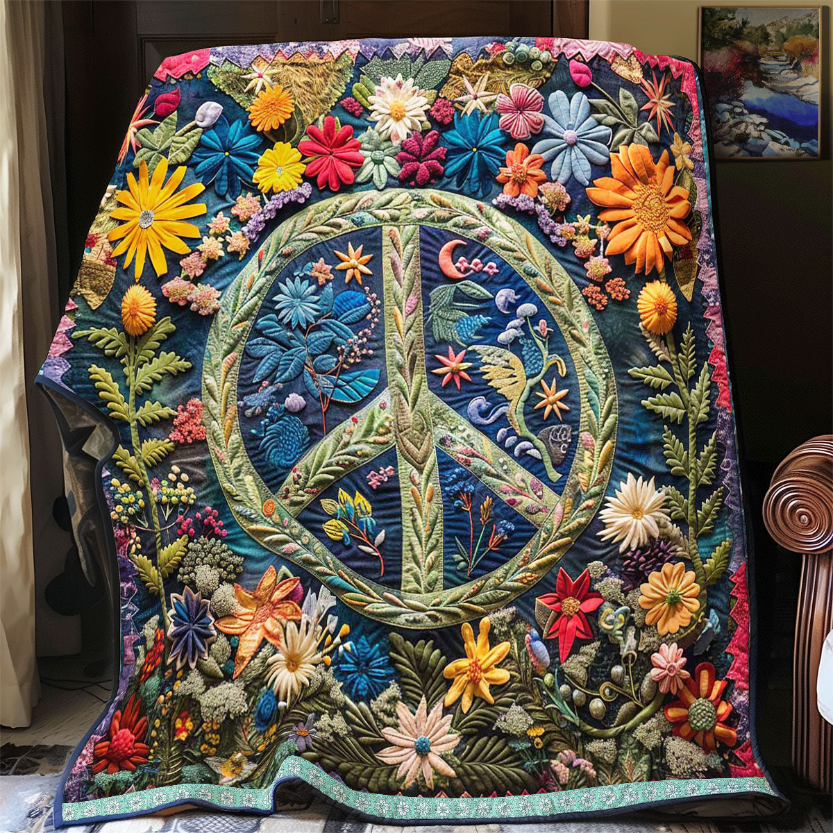 Peace In Full Bloom WN1609040CL Quilt